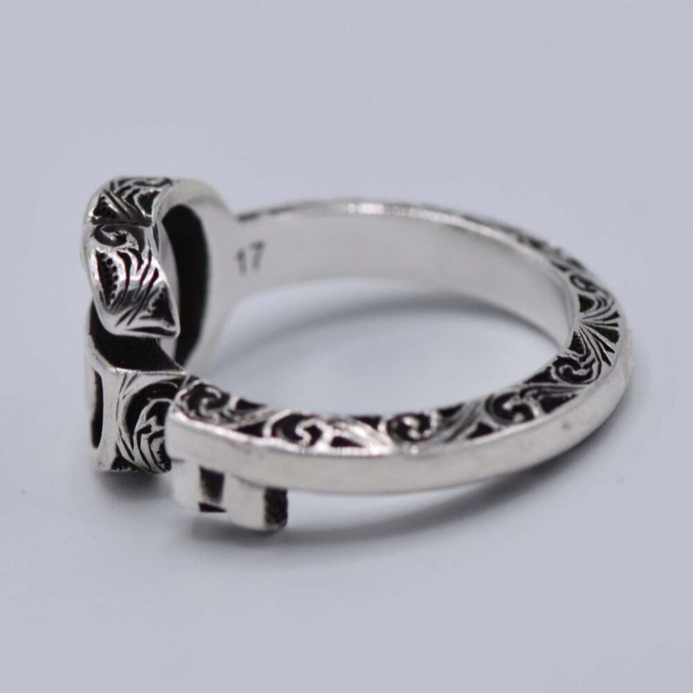 Gucci Ring Double G Key Ring Size 15 Approx 5.7 g Silver SV 925 Accessories - Picture 2 of 8